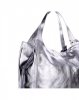 GEANȚĂ DIN PIELE shopper bag Vittoria Gotti argint V9